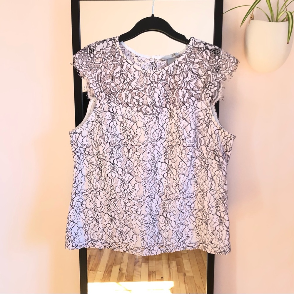 H&M Mauve Eyelash Lace Top